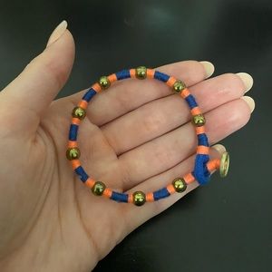 Orange and Blue Woven Bracelet